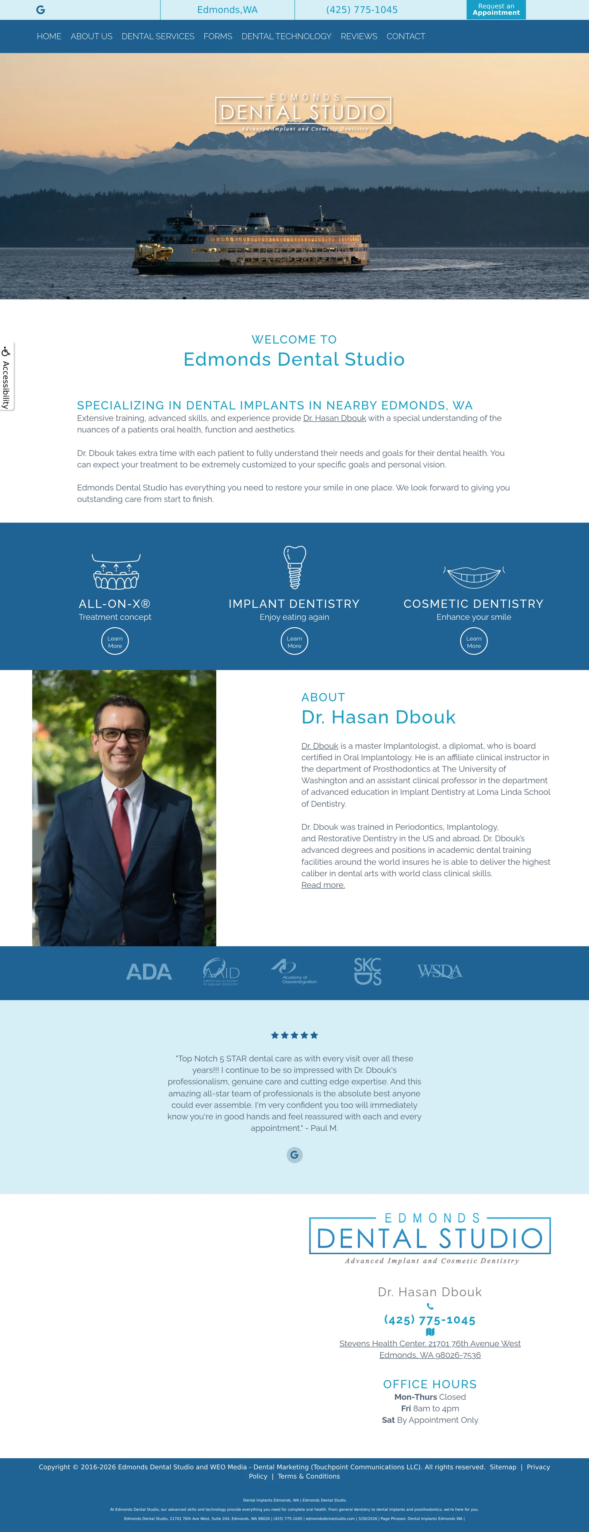 Edmonds Dental Studio — Dr. Hasan Dbouk, Advanced Implant and Cosmetic Dentistry, Edmonds, WA